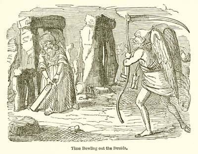 Time Bowling Out the Druids af John Leech