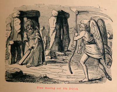 Time Bowling out the Druids, c1860, 1860 af John Leech