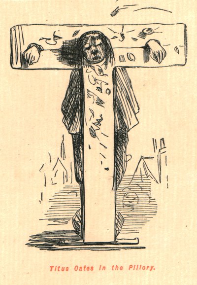 Titus Oates in the Pilory, 1897. af John Leech