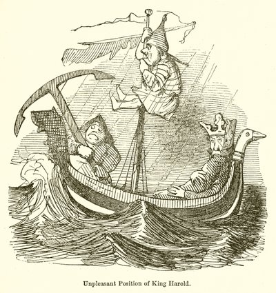 Ubehagelig stilling af kong Harald af John Leech