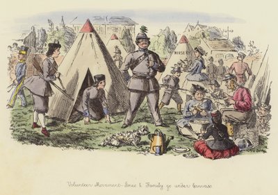 Volunteer Movement, Jones and Family går under Canvas af John Leech