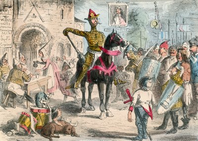 William inspicerer de frivillige før invasionen af England af John Leech