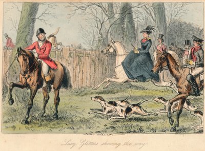 Lucy Glitters viser vejen, 1865. Kunstnere: John Leech, Hablot Knight Browne. af John Leech and Hablot Knight Browne