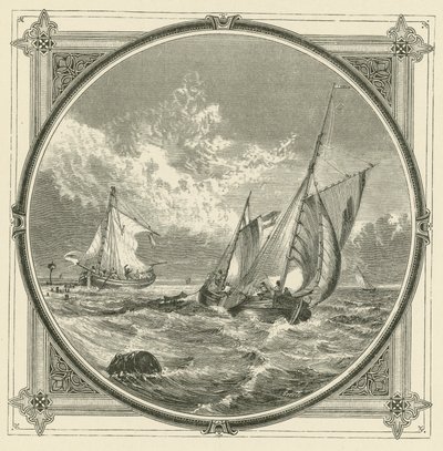 Et skib på grund, er et fyrtårn til søs (gravering) af John Leighton