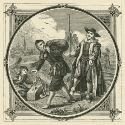 En hel mølle til at male en pik majs (gravering) af John Leighton