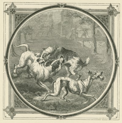 Hundene og knoglen (gravering) af John Leighton
