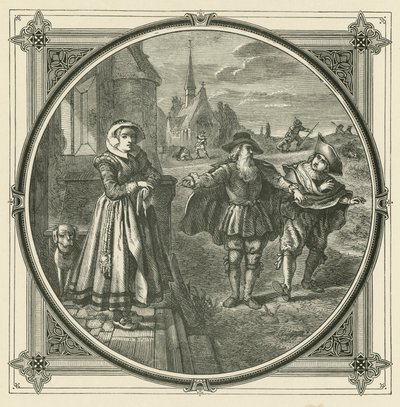 Med uvillige hunde er det svært at fange harer (gravering) af John Leighton