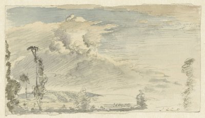 Overskyet himmel over et bakket landskab af John Linnell (II)