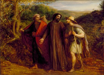 Kristi tilsynekomst for de to disciple på rejse til Emmaus, 1835 af John Linnell