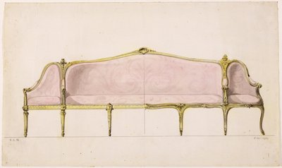 Design til en sofa af John Linnell