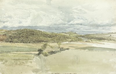 Landskab i North Wales, 1813 (wc over grafit på papir) af John Linnell