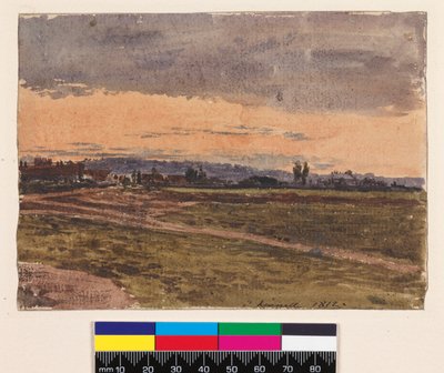 Rekto: Solnedgang. Verso: En skitse til samme emne, 1812 af John Linnell