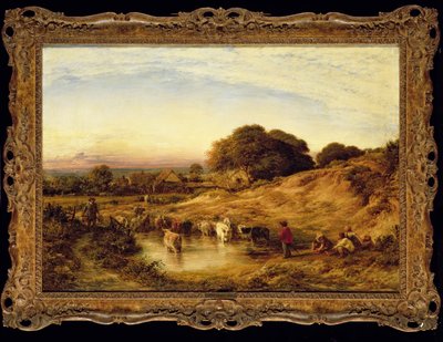 Solnedgang, 1860 af John Linnell