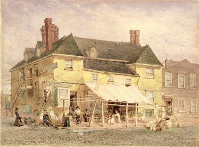 William Penns Mansion, South Second Street, Philadelphia, 1864 (gouache på papir monteret på spånplader) af John Mackie Falconer