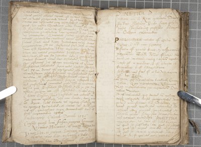 Forelæsningsnoter om dialektik, ca. 1584-86 (pen og blæk på papir i indbundet bind) af John Malcolm