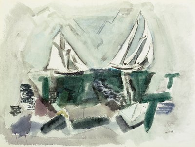 Schooner Yachts, Dear Isle, Maine af John Marin