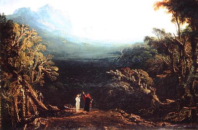 Edwin og Angelina eller Eremitten (olie på lærred) af John Martin