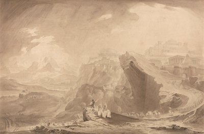 Joshua befaler solen at stå stille af John Martin