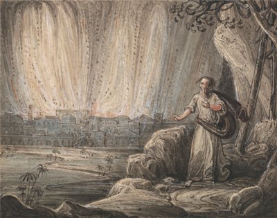 Lot flygter fra Sodoma af John Martin