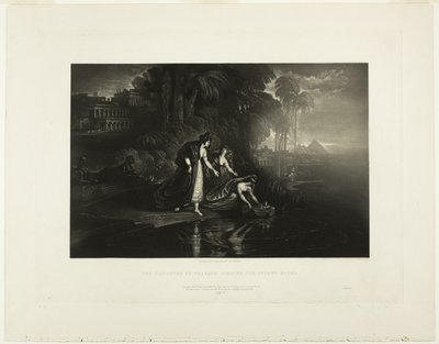 Faraas datter finder spædbarnet Moses, fra illustrationer af Bibelen af John Martin