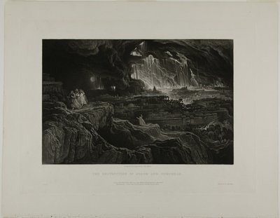 Ødelæggelsen af Sodoma og Gomorra, fra illustrationer af Bibelen af John Martin