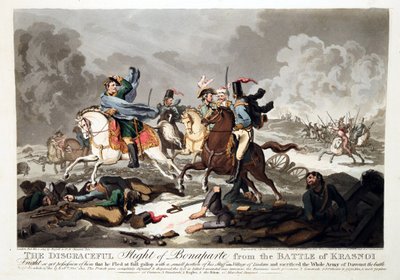 Bonapartes flugt fra slaget ved Krasnoi (Krasnoje) 1812 - Wright, John Massey (1777-1866) - 1814 - Akvatinte - 42,1x57,5 - Privat samling af John Massey Wright
