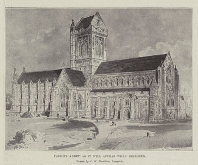 Paisley Abbey, som det vil se ud, når det er restaureret af John McLure Hamilton