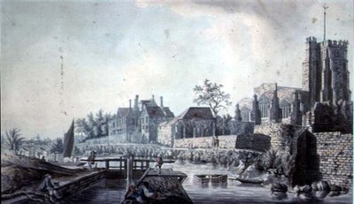 All Saints Church og ærkebiskoppens palads, Maidstone af John Melchior Barralet