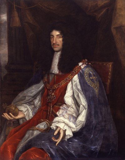 Portræt af Charles II i strømpebåndskåbe af John Michael Wright