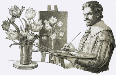Uidentificeret kunstner maler blomster af John Millar Watt