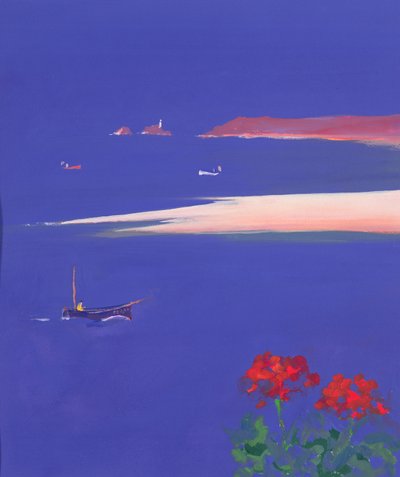 Godrevy og Blue Boat, 1999 af John Miller