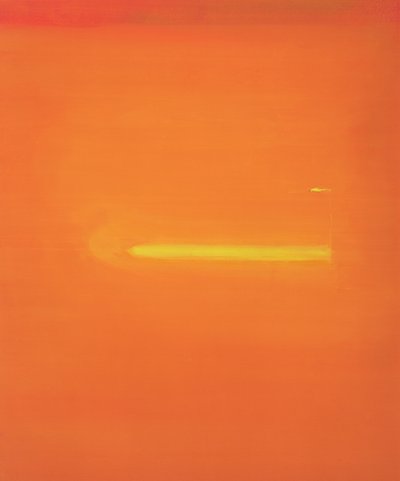 Orange interiør med figur, 2000 af John Miller