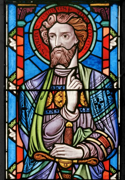 St Paul, detalje fra The Crucifixion, 1861 (farvet glas) af John Millner Allen