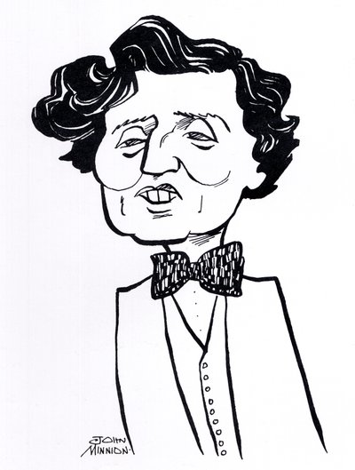 Alban Berg, karikatur - østrigsk komponist, 9. februar 1885 - 24. december 1935 af John Minnion