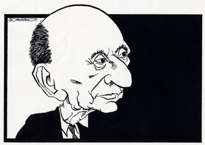 Arnold Schönberg, karikatur af John Minnion