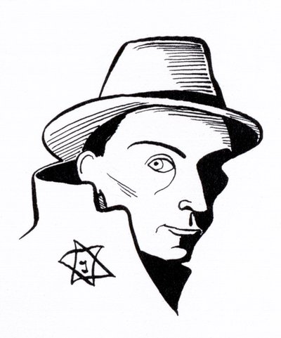 Felix Nussbaum, karikatur af John Minnion