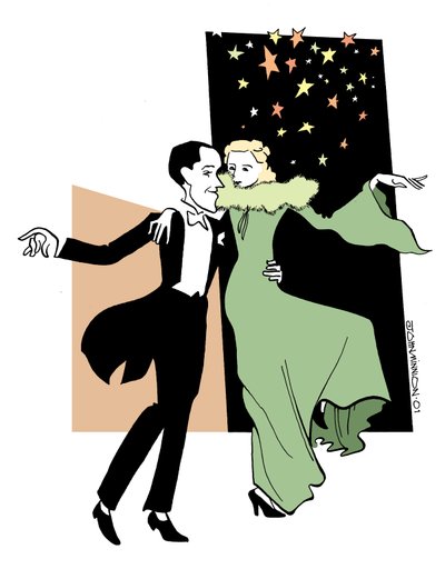 Fred Astaire og Ginger Rogers danser af John Minnion
