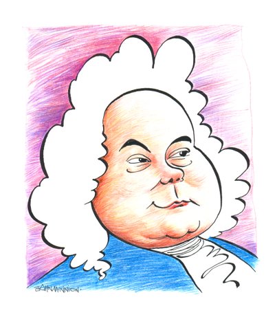 Georg Friedrich - George Frideric Handel - karikatur af den tyske (senere engelske) komponist John Minnion af John Minnion