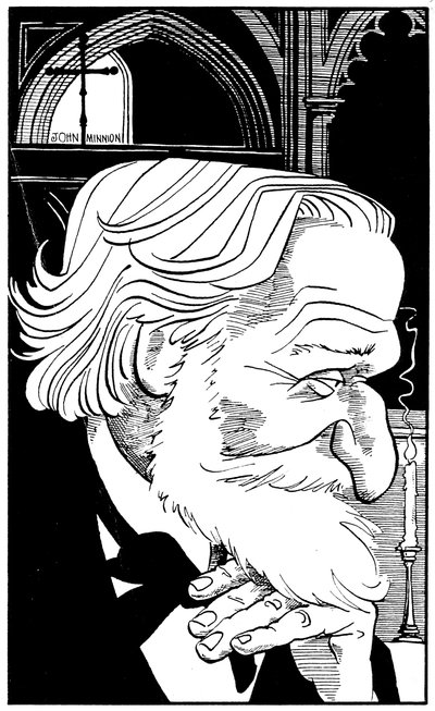 Giuseppe Verdi - profilportræt af den italienske komponist, 9. eller 10. oktober 1813 - 27. januar 1901 af John Minnion