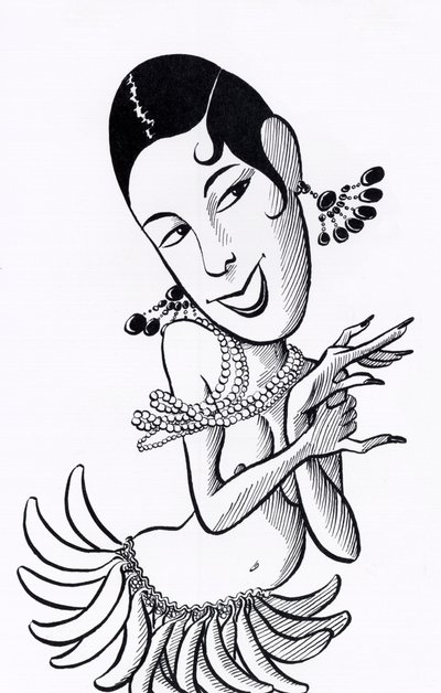Josephine Baker, karikatur af John Minnion