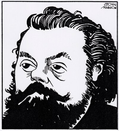 Modest Petrovich Mussorgsky, karikaturportræt af John Minnion