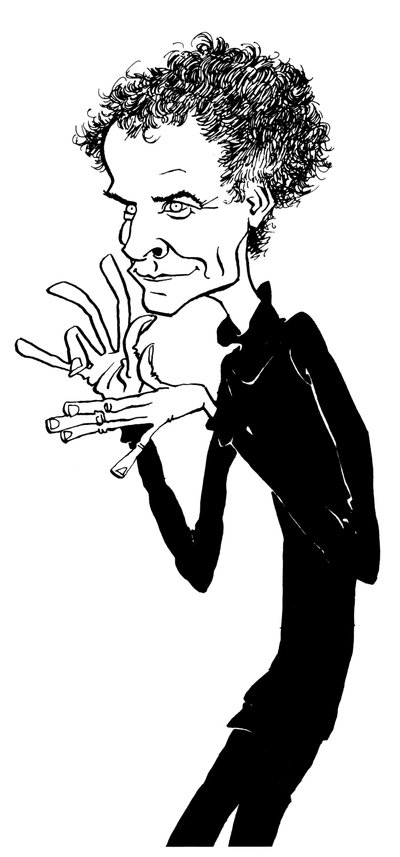 Peter Maxwell Davies - karikatur - britisk komponist - b af John Minnion