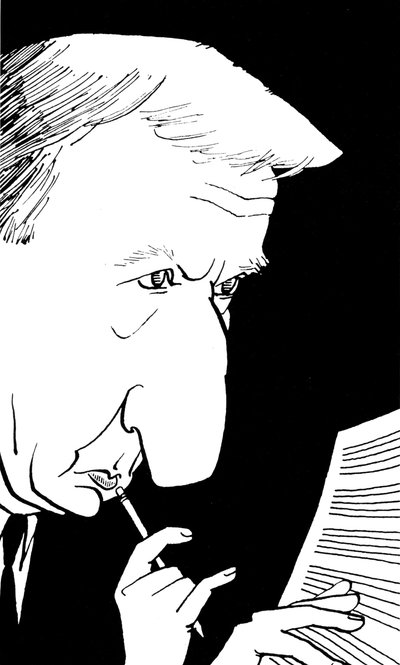 Richard Rodney Bennett, karikatur af John Minnion af John Minnion