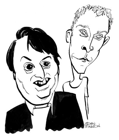 Robert Webb og David Mitchell - karikatur af John Minnion af John Minnion