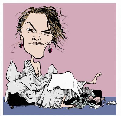 Tracey Emin, karikatur af John Minnion