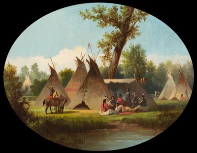Assiniboin-lejren på Upper Missouri, ca. 1870 af John Mix Stanley