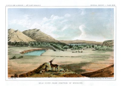 Milk River, nær Junction of Missouri, 1856. af John Mix Stanley
