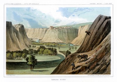 Marias-floden, Montana, USA, 1856. af John Mix Stanley