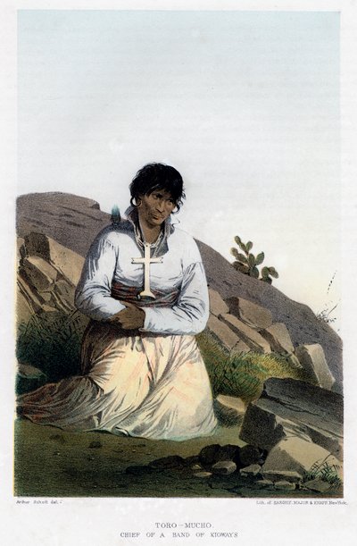 Toro-Mucho, chef for en gruppe Kioways, 1856. af John Mix Stanley