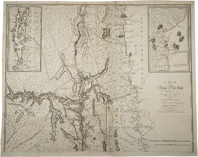Et kort over provinsen New York med en del af Pennsylvania og New England, fra en faktisk undersøgelse af kaptajn Montrésor, ingeniør, 1775, 10. juni 1775 af John Montresor